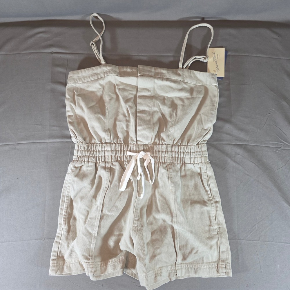 Universal Thread Khaki Green Denim Romper Womens Small NWT 014 08 7962